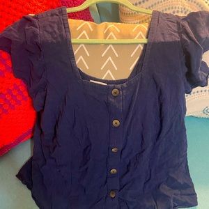 Universal Thread Off the Shoulder Button Down Top